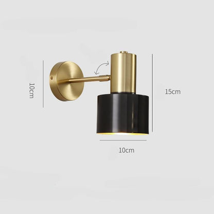 Nordic Copper Bedroom Wall Lamp Creative Modern Minimalist Stair Corridor Porch Living Room Dining Room Personality Copper Wall Lamp