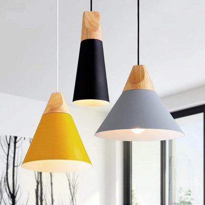 Nordic Modern Macaron Combination Wooden Pendant Lamp Loft Restaurant Cafe Decoration Pendant Light Bedroom Bedside Hanging Lamp