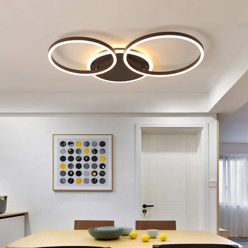 Surface Mounted Led Chandelier White&Coffee Body Modern Led Chandelier Lighting Living Room Bedroom Kitchen Dining Room L