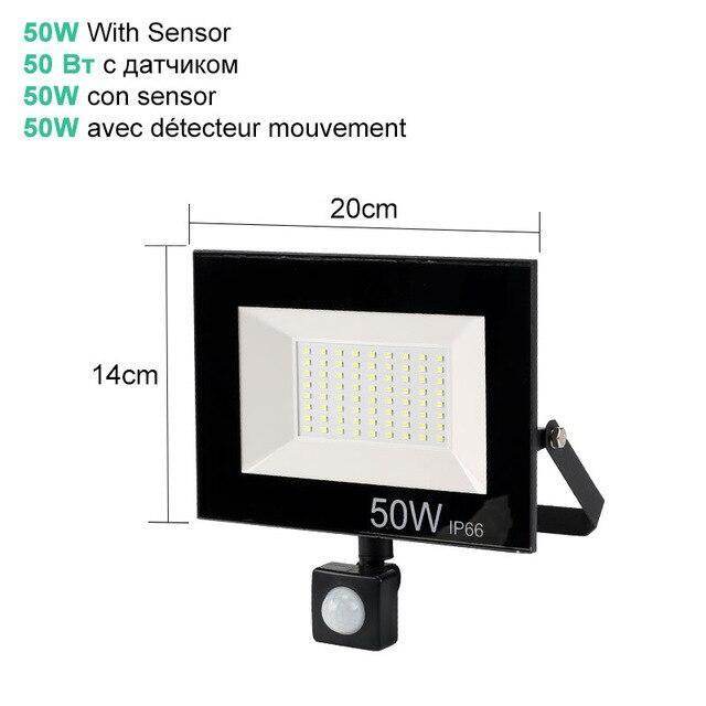 10W 20W 30W 50W 100W LED Floodlight Waterproof PIR Motion Sensor Floodlight Outdoor Wall Lamp Flood Light Spotlight