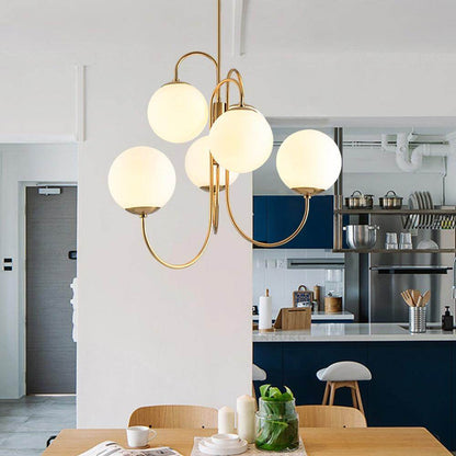 White Glass Pendant Light Loft Hanging Pendant Lamp Fixtures E27/E26 LED Hang Lights For Kitchen Restaurant Bar Lighting
