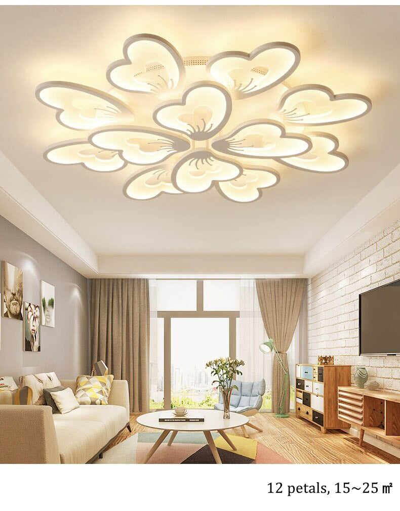 New Modern LED Ceiling Lights Flower Shape With Remote Control/ APP For  Living/Dining/Bed Room Kitchen Home Decoration Luxury