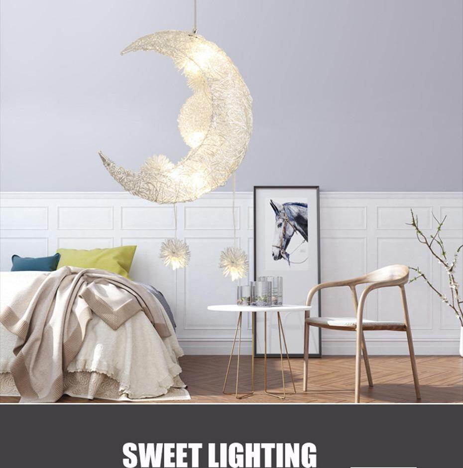Modern LED Pendant Light For Living room Bedroom Dining Room Hanging Lamp Moon Star Pendant Lamp Children Bedroom Light Luminare