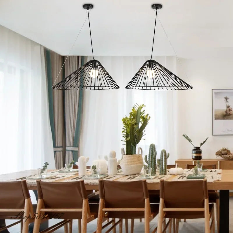 Postmodern Pendant Lights Iron  Vertigo Suspension Dining Room Luminaire Steel Lamp for Living Room
