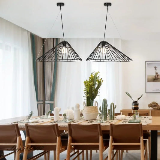 Postmodern Pendant Lights Iron  Vertigo Suspension Dining Room Luminaire Steel Lamp for Living Room