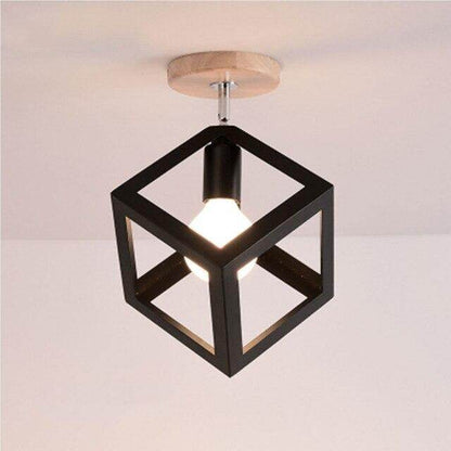 LED Pendant Light American Loft Corridor Balcony Room Pendant Lamp Nordic Simple Lights Indoor Lighting Fixture Square Lamps E27