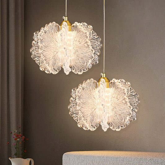 Cream-Style Long line Bedroom Bedside Flower Chandelier Acrylic Dining Room Warm Lighting Fixtures