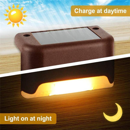 16/8PCS Solar Deck Lights Solar Step Lights Outdoor Waterproof Led Solar Fence Lamp  for Patio Stairs Garden Pathway Step Yard