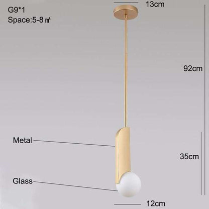 Modern Gold Pendant Light Bedroom White Glass Hanging Led Lamp Kitchen Minimalist Fixtures Dining Room Pendant Lamp Bathroom