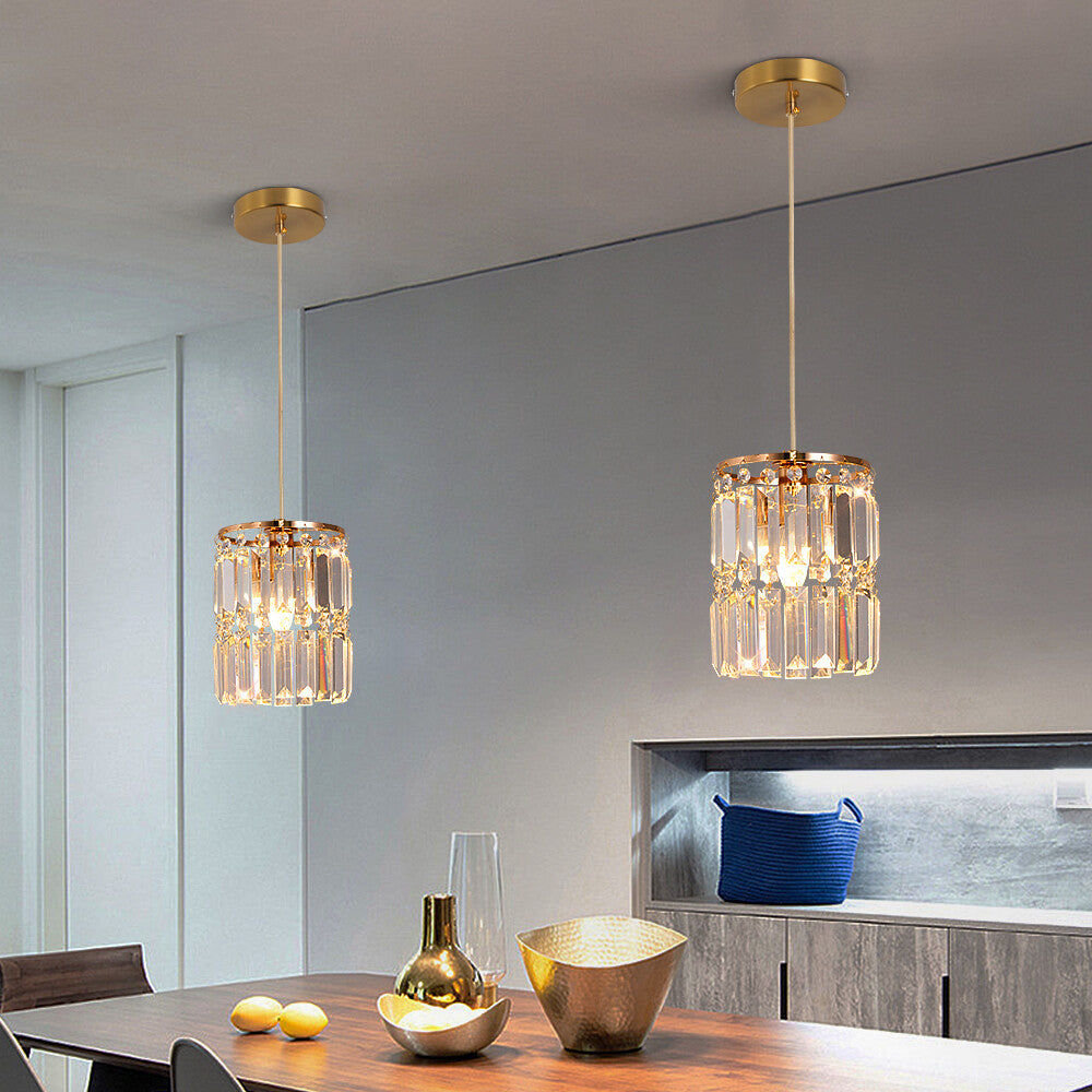Nordic LED Gold Pendant Hanging Light Crystal Ceiling Lamps Modern Chandelier Lustre Dining Table Kitchen Island Decor Fixtures