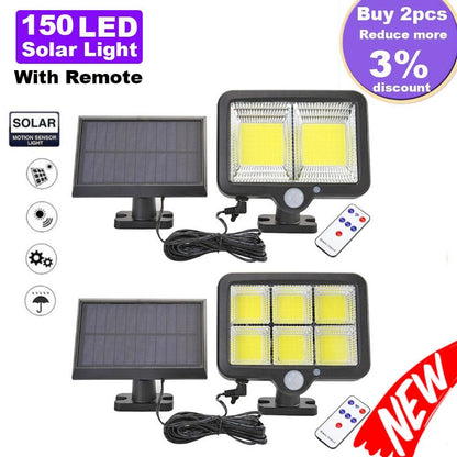 120LED COB Solar Light Outdoor Motion Sensor Wall Light Waterproof Garden Lamp Spotlights Emergency Pathway Street Security Lamp