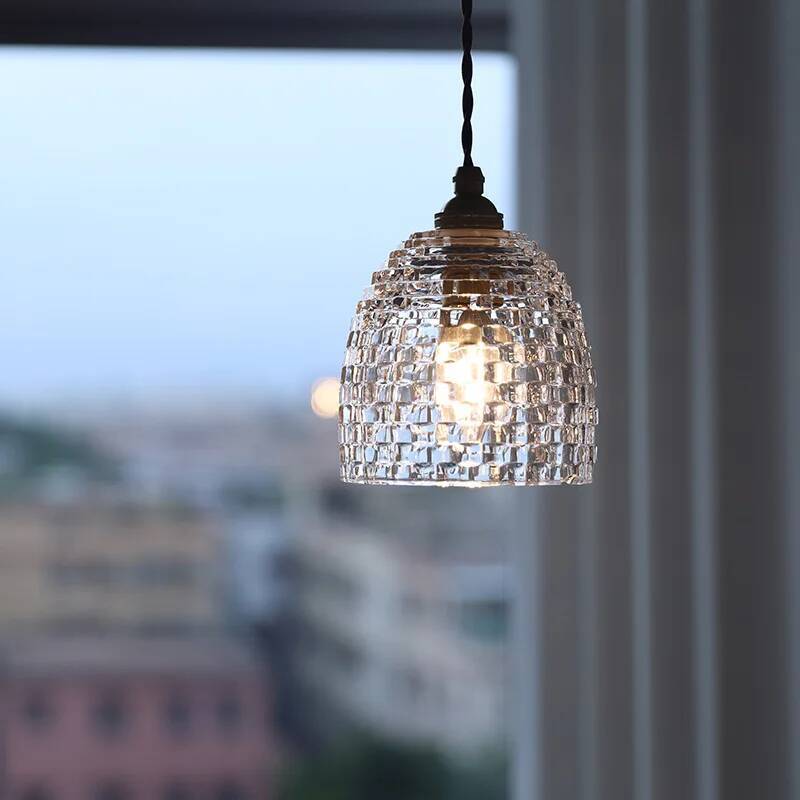 Modern Brass & Glass Pendant Light - Minimalist Ceiling Lamp for Hallway Corridor Hanging Home Lighting