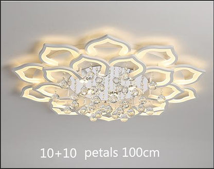 Crystal Led Acrylic Ceiling Light Dining/Living Room Bedroom Flower Crystal Luminaire Vintage Luxury Elegant Bluetooth