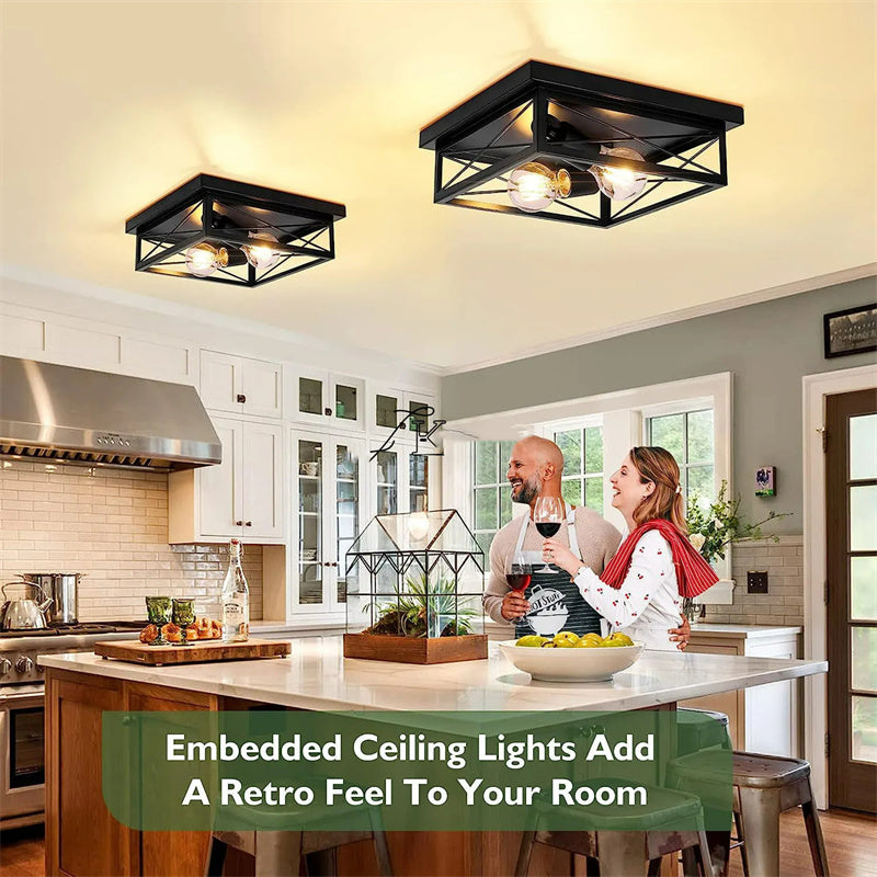 Modern LED Ceiling Lights Industrial Iron Black Nordic Minimalist Home Decoration Living Room Dining Room Ceiling Lamps Lighting