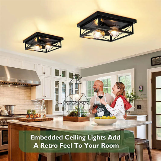 Modern LED Ceiling Lights Industrial Iron Black Nordic Minimalist Home Decoration Living Room Dining Room Ceiling Lamps Lighting