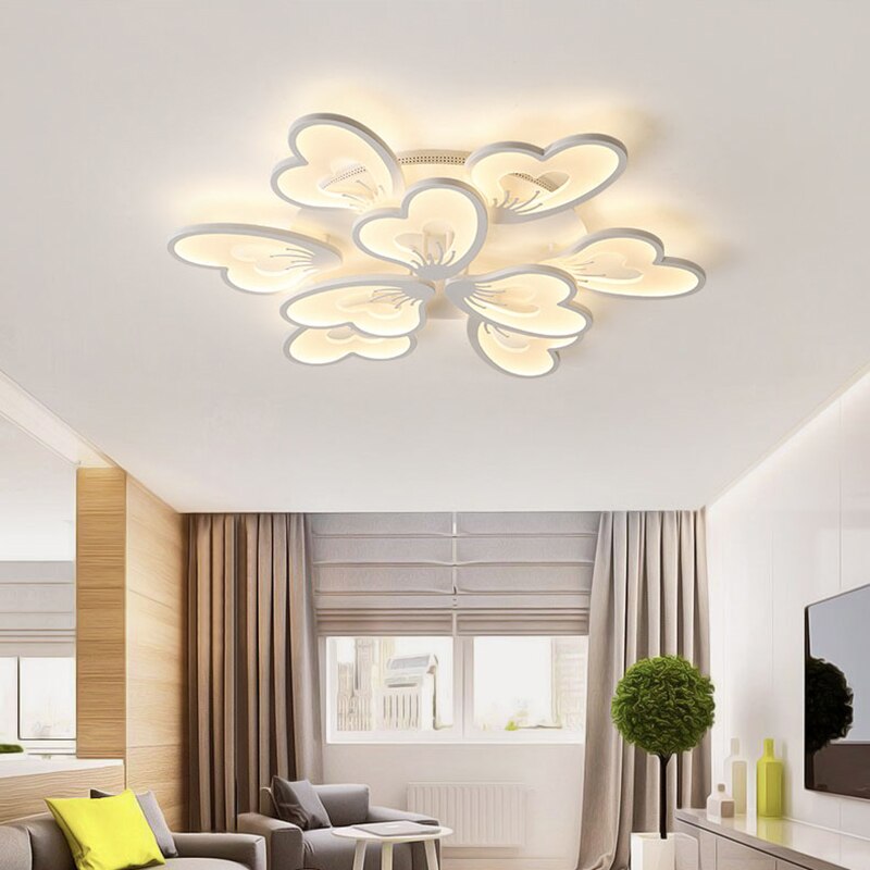 New Modern LED Ceiling Lights Flower Shape With Remote Control/ APP For  Living/Dining/Bed Room Kitchen Home Decoration Luxury
