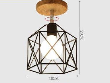 E27 5W Iron Ceiling Lamp Shade Pendant Light Covers and Shades Triangle Metal Ceiling Lamp