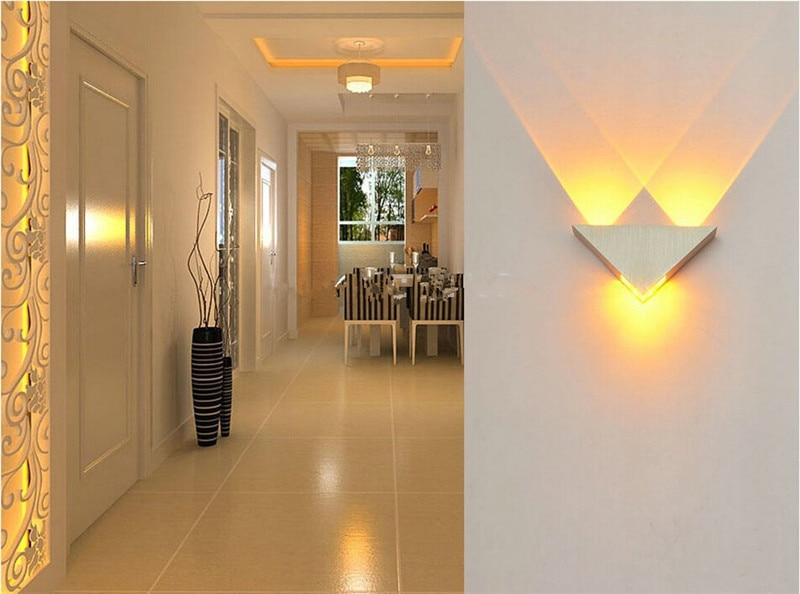 Modern Led Wall Lamp 3W Aluminum Body Triangle Wall Light For Bedroom Home Lighting Luminaire Bathroom Light Fixture Wall Sconce