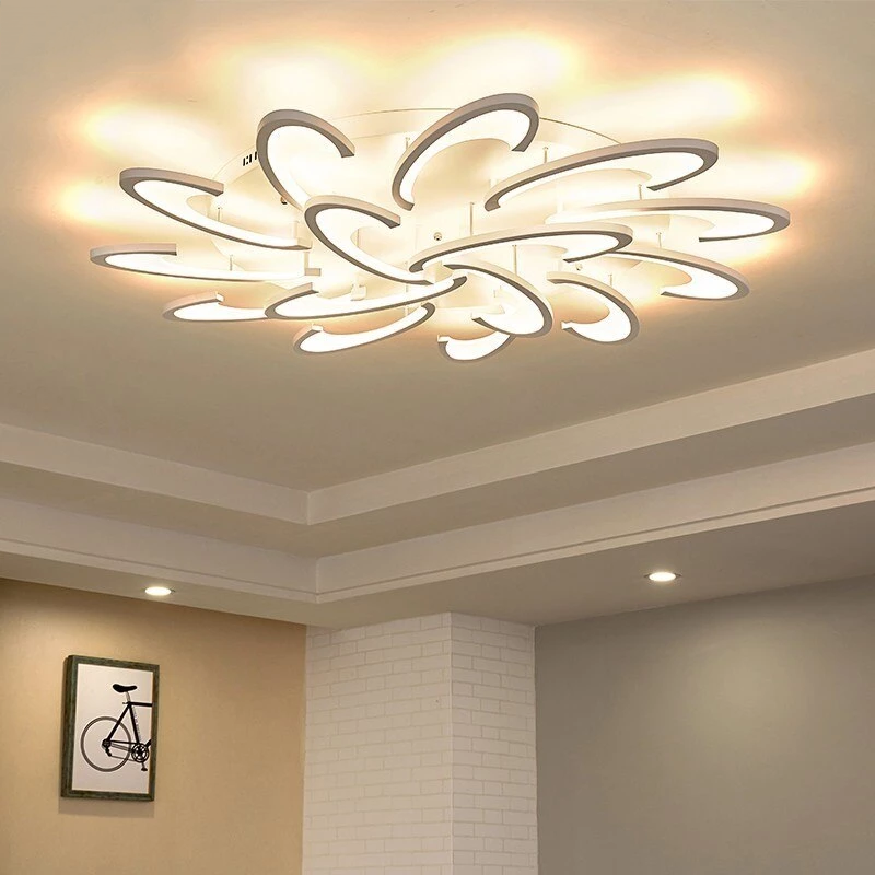 Black White Body LED Chandeliers  For Living Room Acrylic Lampara De Techo Modern Chandelier Lamp Indoor Home fixture Lighting