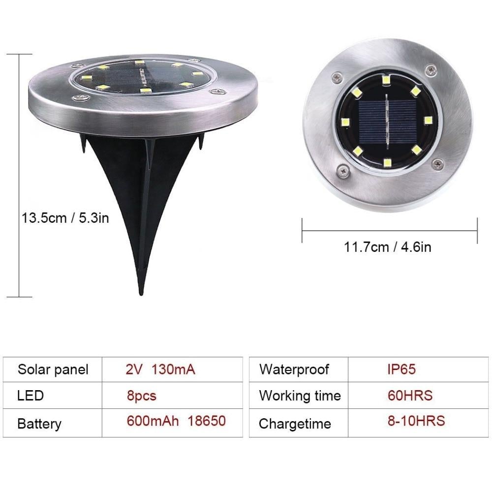 8/16/20 LED Solar Ground Light Waterproof Garden Pathway Solar Lamp for Home Yard Driveway Lawn Road White/Warm White