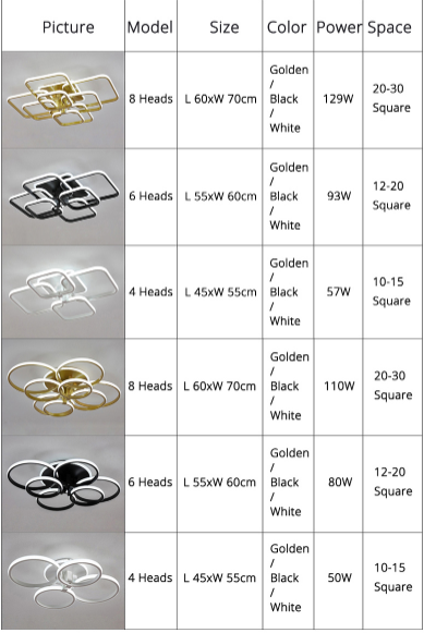 Square Circel Rings Ceiling Lights For Living Room Bedroom Home Modern Led Ceiling Lamp Fixtures lustre plafonnier ping