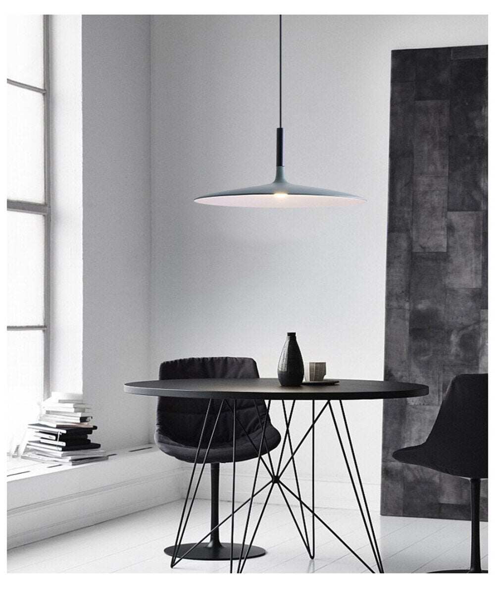 LED Saucer Pendant Lights Hanging Lamp Cement Hanglamp Nordic Retro Living Room Light Fixtures Decorative Lighting