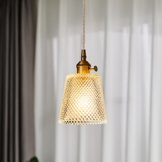 Vintage Noridc Argyle Glass Pendant Lamp Dining Room Kitchen Retro Pendant Lights Bedroom Decor Hanging Light With Switch
