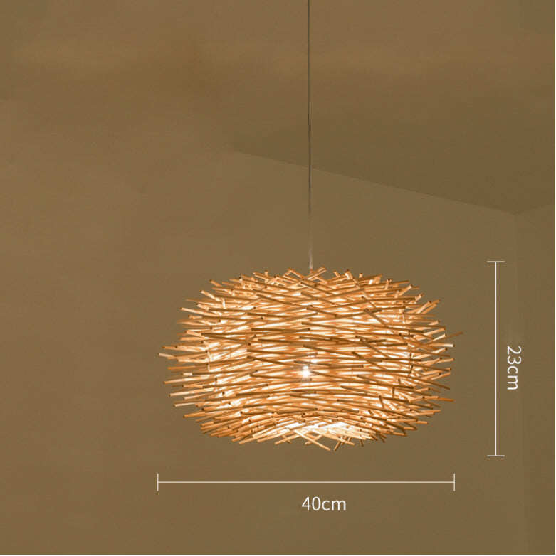 Bamboo Rattan Chandelier Restaurant Homestay Creative Bar Lamp