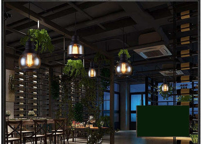 Vintage Loft Pendant Light Industrial Style Amber Glass Lamp Bar/Restaurant Retro Room Bar Bed Room 3 Style Pendant Light