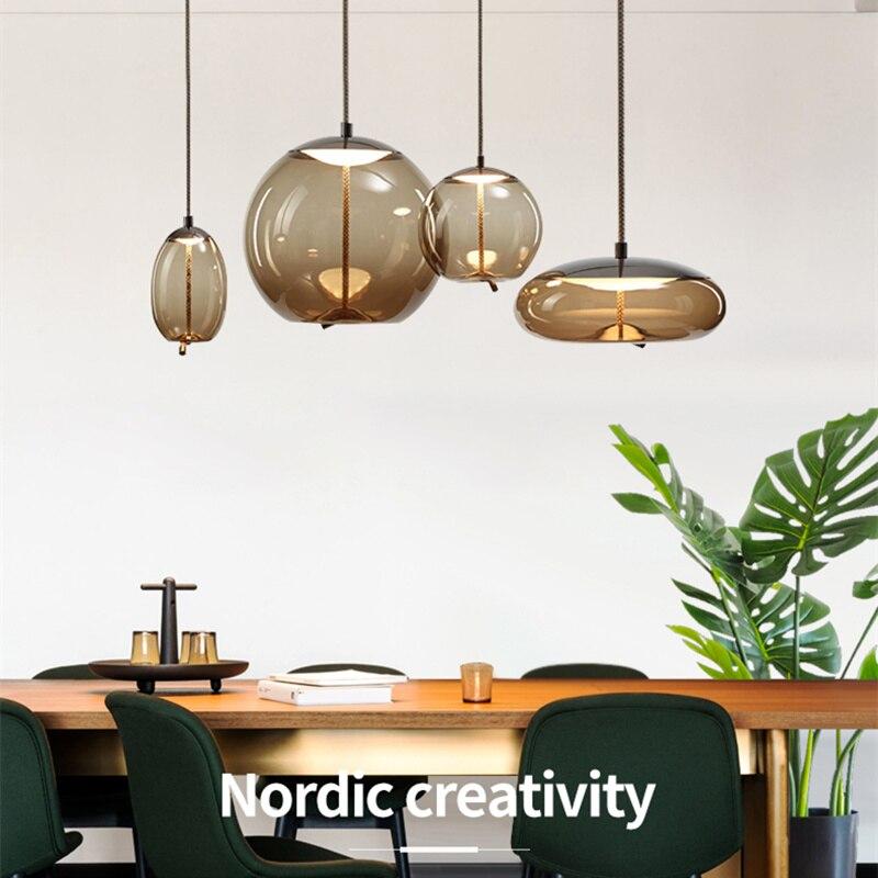 Modern Glass Scandinavian Pendant Lights Nordic Hanglamp Hemp Rope Industrial lamp For LOFT Deco Maison