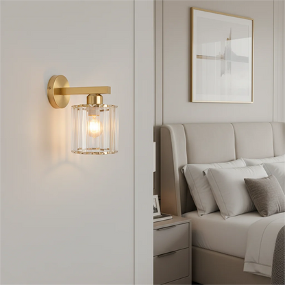Modern Crystal LED Wall Lamp Bedroom Study Bedside Hotel Bedside Wall Lights Living Room Decoration Wall Lamps