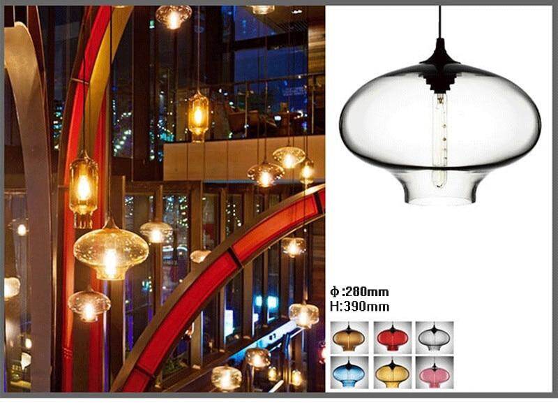 Modern Loft E27 Glass Bowl Pendant Lights Colorful Simple Hanging Lamps For Kitchen Living Room Bedroom Restaurant Hotel Room