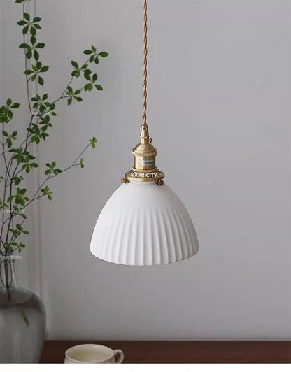 Scandinavian Ceramic Hanging Lamp with Switch E27 Socket North Minimalist Brass Led Pendant Lights