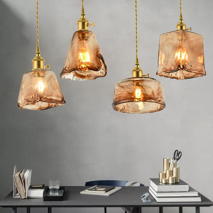 Vintage Brass Chandelier Glass Lamp Art Creative Personality Chandelier