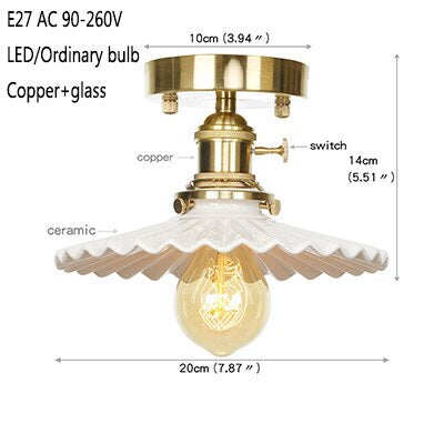 9 Style Modern Minimalist LED Copper Ceiling Lamp Bedroom Corridor Kitchen Decoration Lamp Cafe Garden Living Room Ceiling Light
