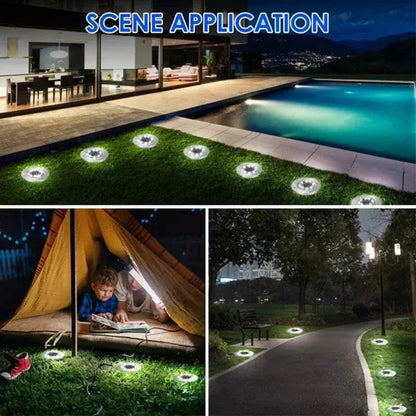 IP65 4 8 12 16LED Solar Underground Lights Stainless Steel Solar Buried Floor Light Outdoor Garden Path Ground Lights