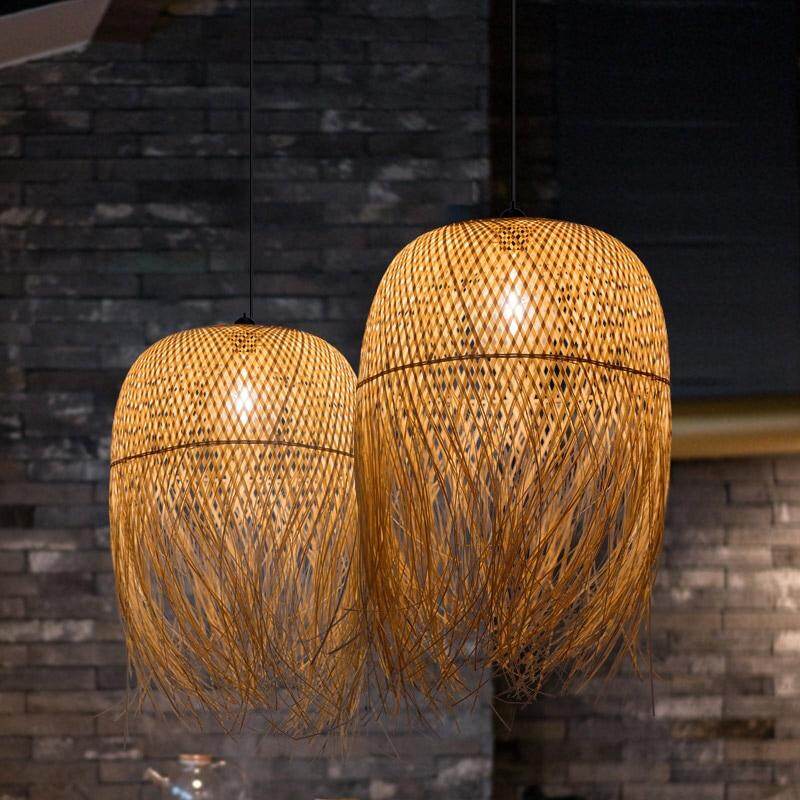 Chinese Bamboo Pendant Lights Led Hang Lamps For Home Luminaire Design Japanese Pendant Loft Hanging Lustre Suspension Fixtures