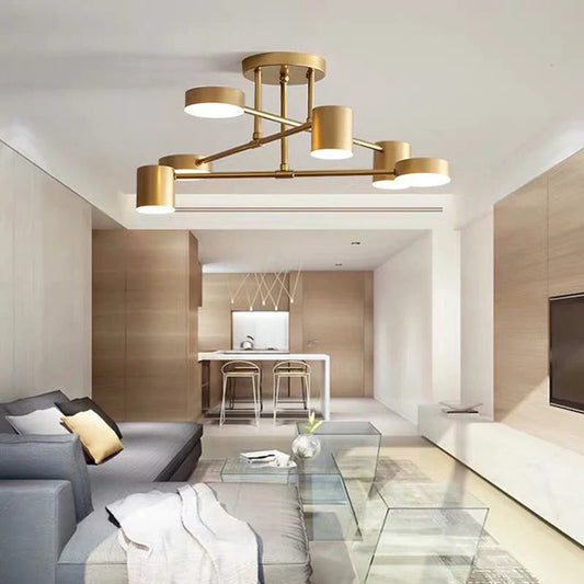 Modern LED Ceiling Chandelier 6 Heads Hanging Lamp Gold Black  For Dining Room Living Rooms Bedroom Hall Home