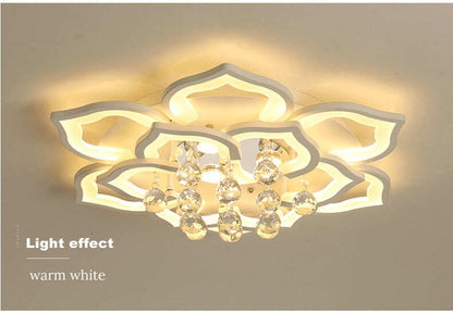 White Acrylic Modern Chandelier Lights For Living Room Bedroom Remote Control Led Indoor Lamp Home Dimmable Lighting Fixtures De