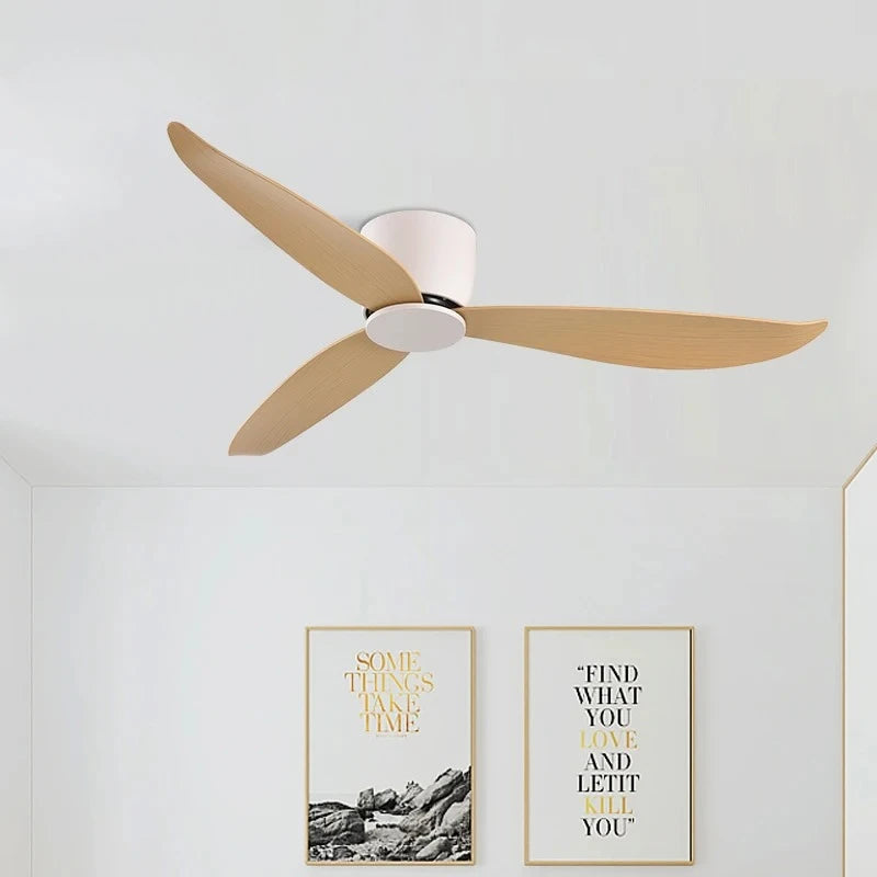 Modern Ceiling Fan Without Lights DC Motor Low Floor Loft Remote Control Simple Decorative Fan No Light Low Floor Loft