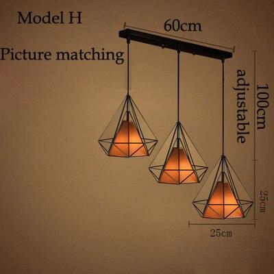 Retro Nordic restaurant chandelier wrought iron personality industrial style creative chandelier lighting living room chandelier