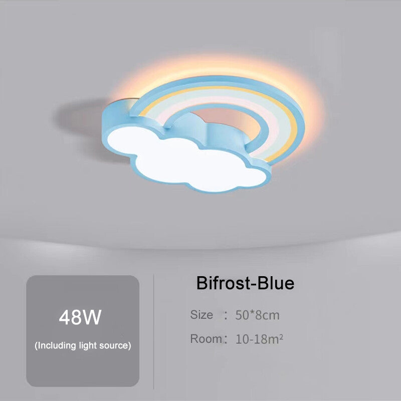 Children's Room Ceiling Lamp Cartoon Rainbow Clouds Simple And Warm Boys And Girls Bedroom Princess Room Light Fixtures