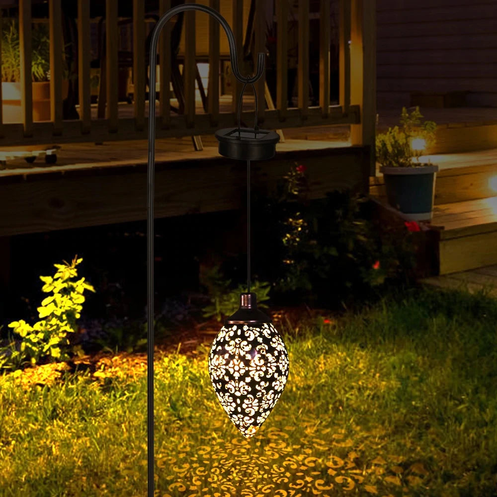 Waterproof solar garden light  LED Lantern Hanging Outdoor solar Lamp Olive Shape Sensitive Sensor Control Solar Powered lamp