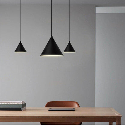Modern Pendant Lamp Light Black Metal Long Wire Simple Shape Kitchen Bar Hanging Lamp Bedside Suspension Lighting Creative Lamp