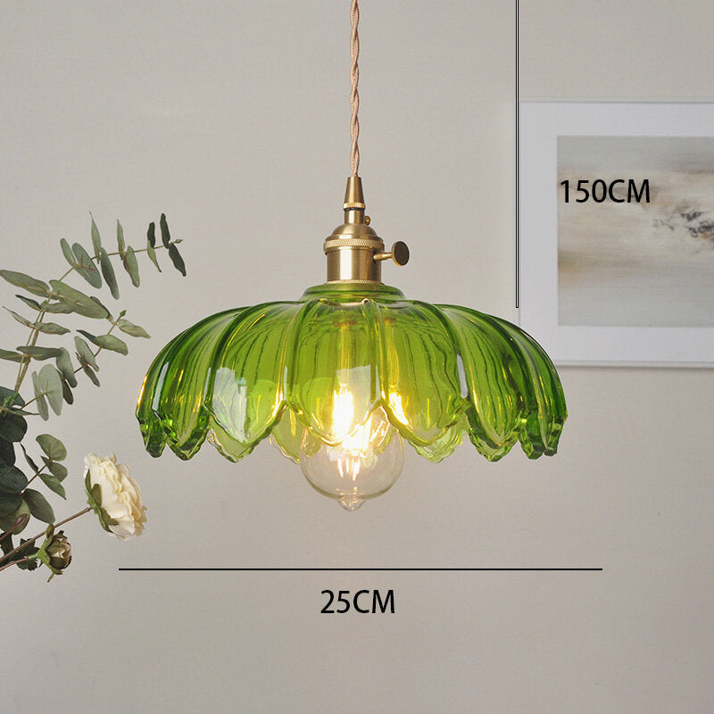 Brass Glass Chandelier Nordic Vintage Restaurant Bedside Lamp Creative Personality Cafe Bedroom Lamp