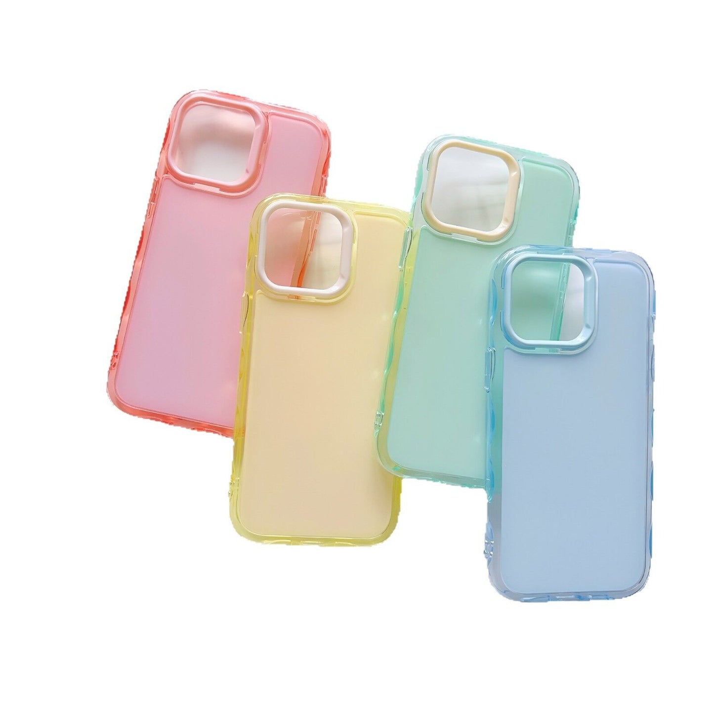 Jelly Candy Wave Silicone Phone Cases for iPhone 16 15 14 Plus 13 12 11 Pro Max Soft Bumper Shocckproof Transparent Phone Cover