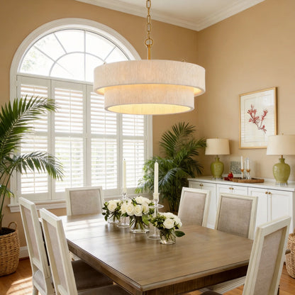 Boho Drum Pendant Light Hand Woven Ceiling Chandelier for Dining Room Kitchen Island Cafe Hotel Decor