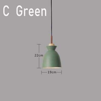 Pendant Lights Nordic Personality Art Creative Macaron Restaurant Living Room Bedroom Office Solid Wood Aluminum Pendant Lamp