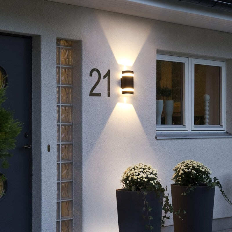 Modern LED Wall Light Outdoor IP65 Waterproof Aluminum Black Wall Lamps Porch Garden Lamp 6W 12W 110V 220V Sconce Luminaire