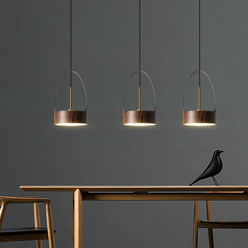 Modern Small Pendant Lights Bedroom Small Chandeliers Nordic Restaurant Wooden Metal Lighting